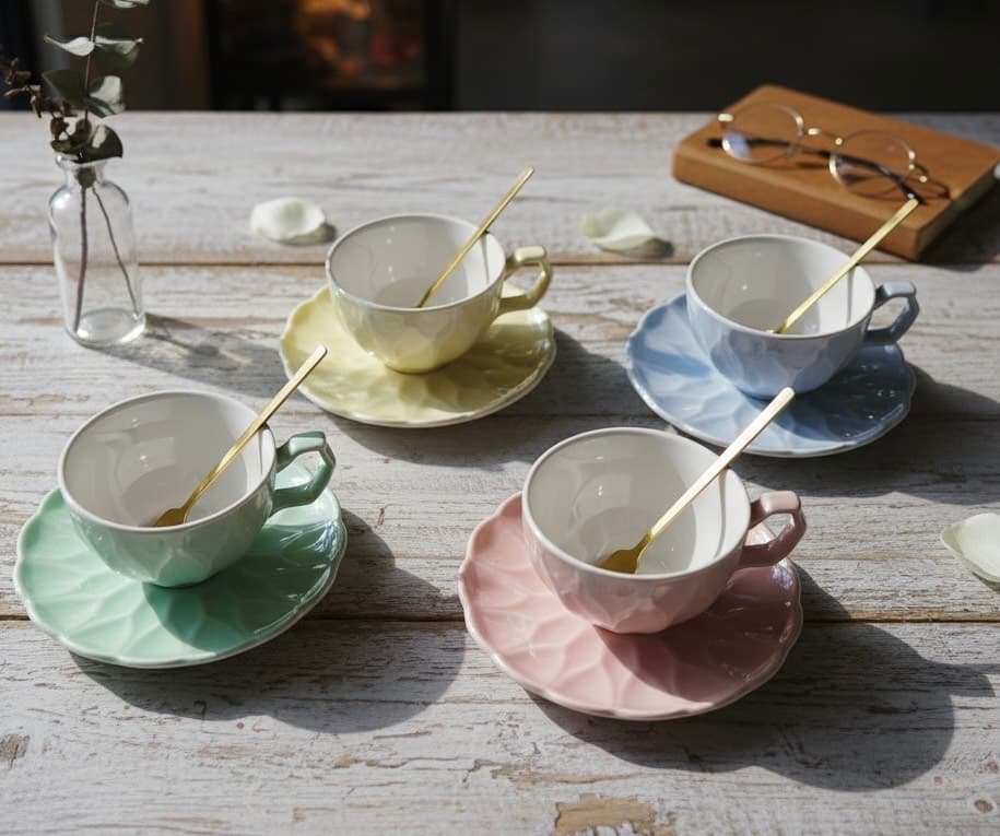 فنجون و نعلبکی سرامیکی طرح هولوگرامی