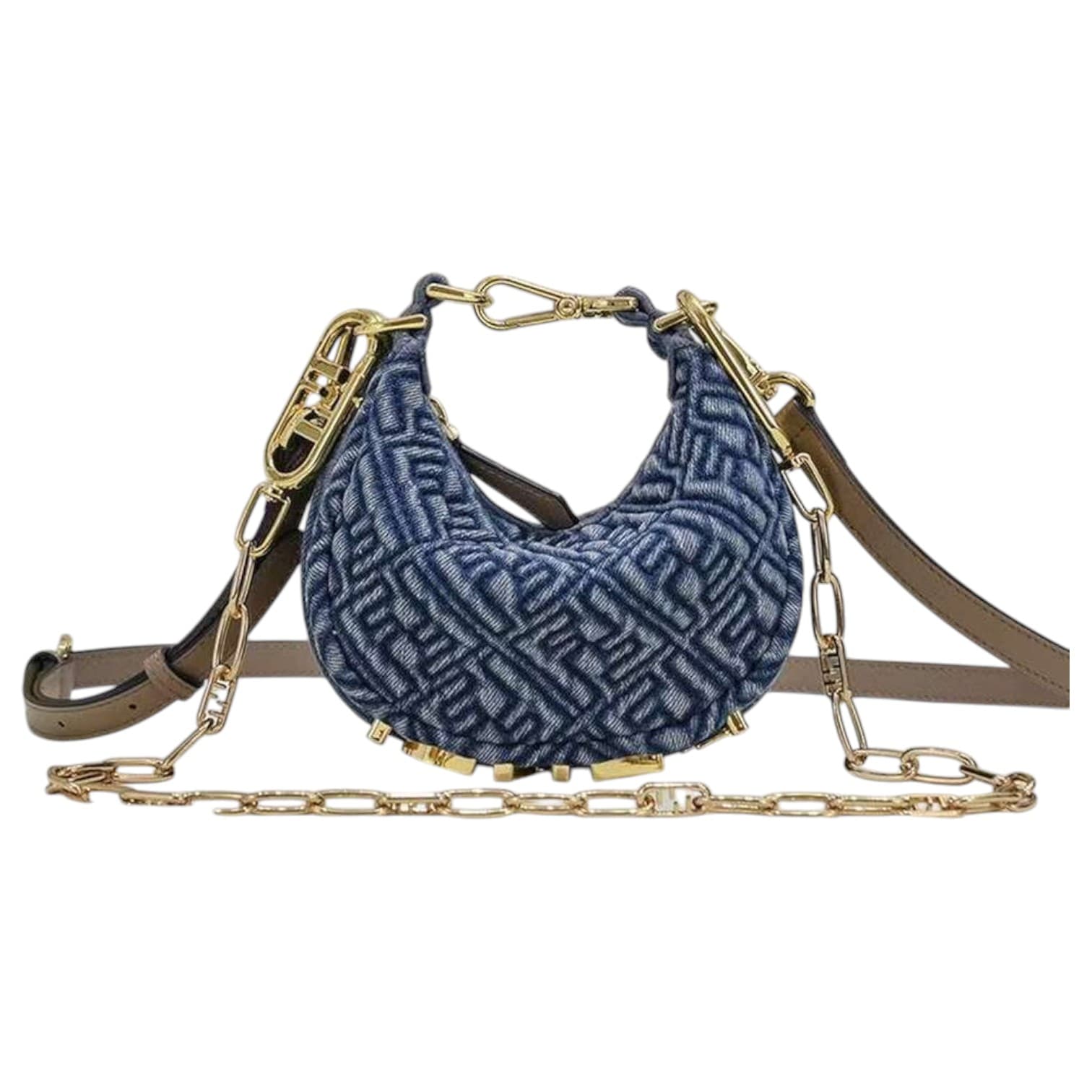 کیف دستی زنانه فندی مدل Mini Hobo جین