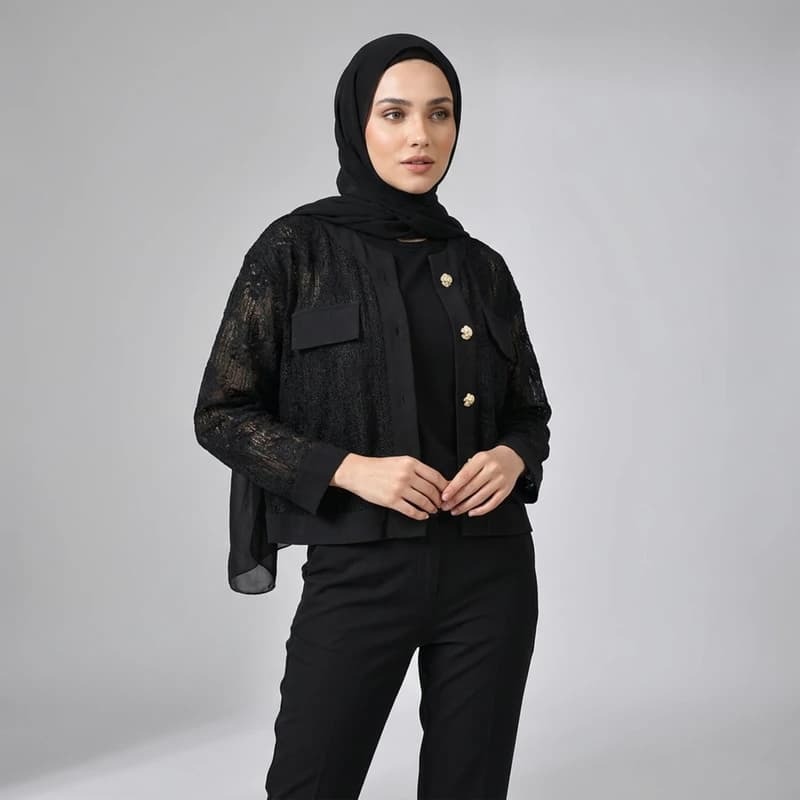 کراپ کت رسمی زنانه مدل Elora کد M5790 — تصویر ۳