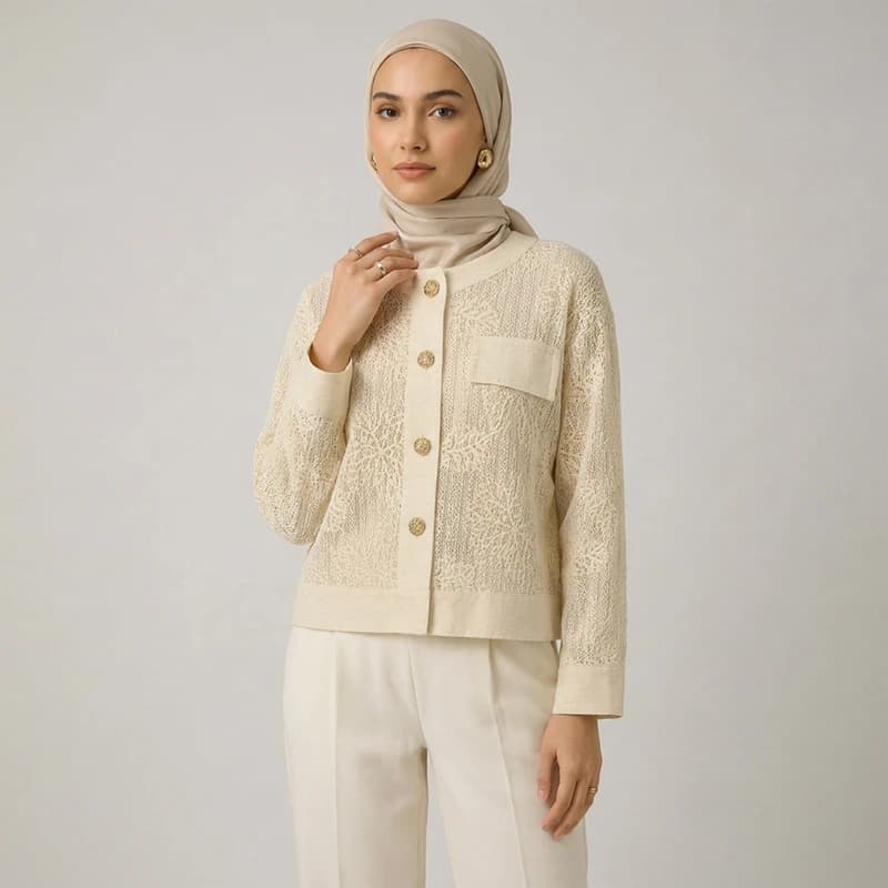 کراپ کت رسمی زنانه مدل Elora کد M5790 — تصویر ۶