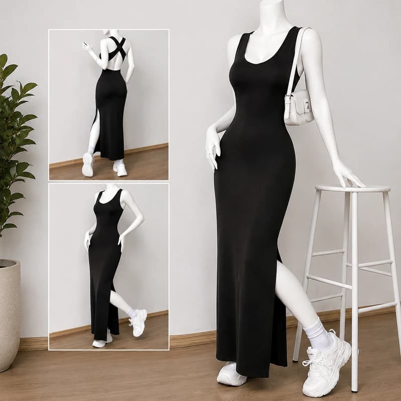 پیراهن یقه گرد زنانه مدل Xora کد M5844 — تصویر ۴