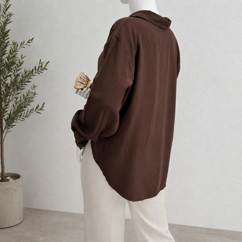 شومیز آستین بلند یقه برگردان زنانه مدل Moda کد M5870