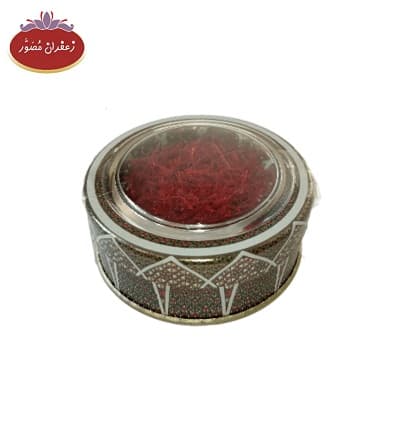 زعفران سوپر نگین نیم گرمی مصور طرح خاتم