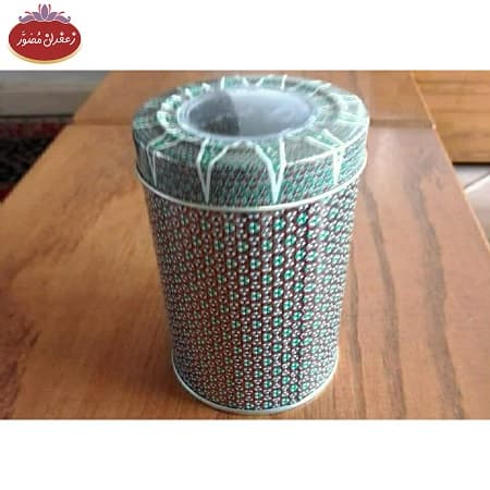 زعفران 5 مثقالی سرگل طرح خاتم برند مصور — تصویر ۳
