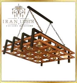 لوستر چوب و فلز 500570 – شانزده شعله