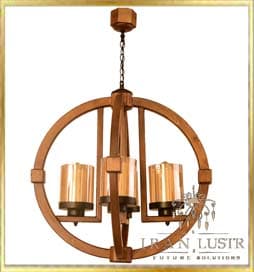لوستر چوبی دنیز چهار شعله