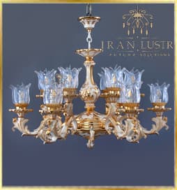 لوستر برنزی کسری بزرگ شش شاخه