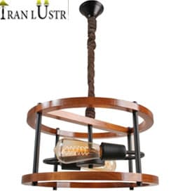 لوستر آویز چوب فلز 20150
