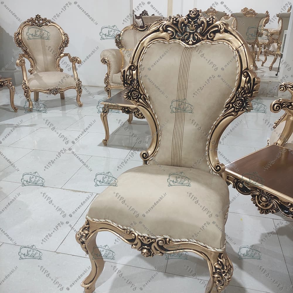 مبل سلطنتی دسته چوبی فلامینگو — تصویر ۴