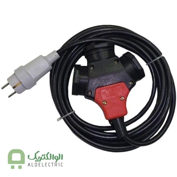 سه راهی و سیم سیار صنعتی 30متری -کابل 2.5*2