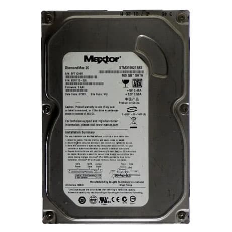 هارد استوک اینترنال دسکتاپ ۱۶۰ گیگابایت مکستور مدل Maxtor 160GB SATA STM3160211AS