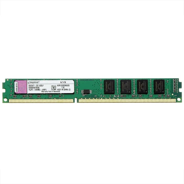 رم استوک دسکتاپ ۲ گیگابایت کینگستون DDR3-1333 مدل Kingston 2G-10600 KVR1333D3N9/2G SP