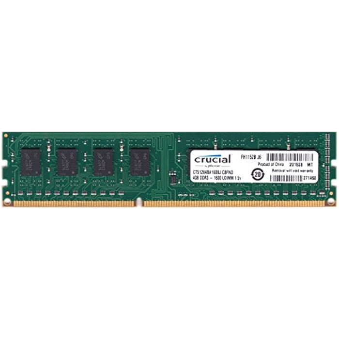رم استوک دسکتاپ کروشیال ۴ گیگابایت DDR3 مدل Crucial 4G 1600 (PC3-12800) UD BL111NS.2T — تصویر ۲