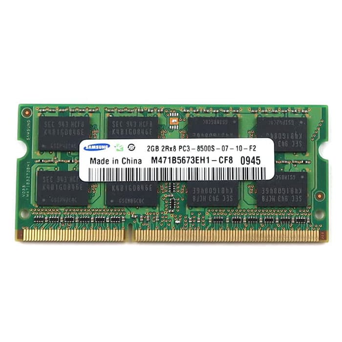 رم استوک لپ تاپی ۲ گیگابایت DDR3 مدل SAMSUNG 2GB PC3-8500S-07-10-F2