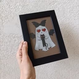 تابلو نقاشی فانتزی روح و گربه بامزه — تصویر ۳