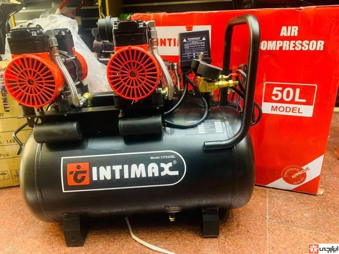 کمپرسور باد سایلنت 50L اینتیمکس (2 موتوره 50 لیتری) — تصویر ۲