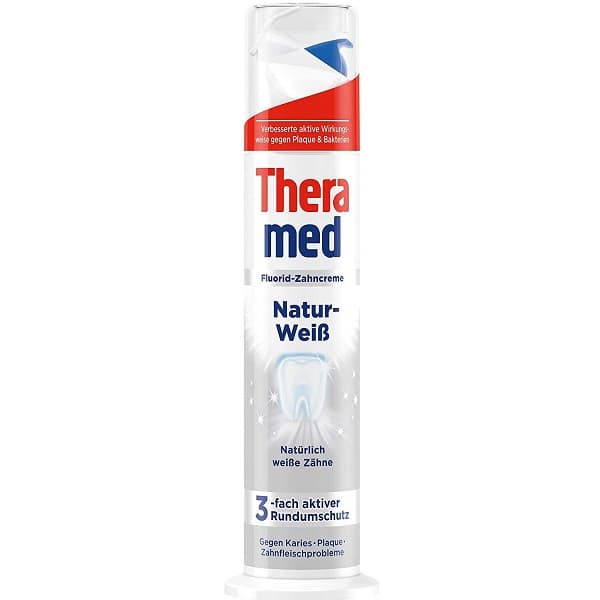 خمیردندان ترامد Thera med مدل سفید کننده و ضد جرم 100 میل