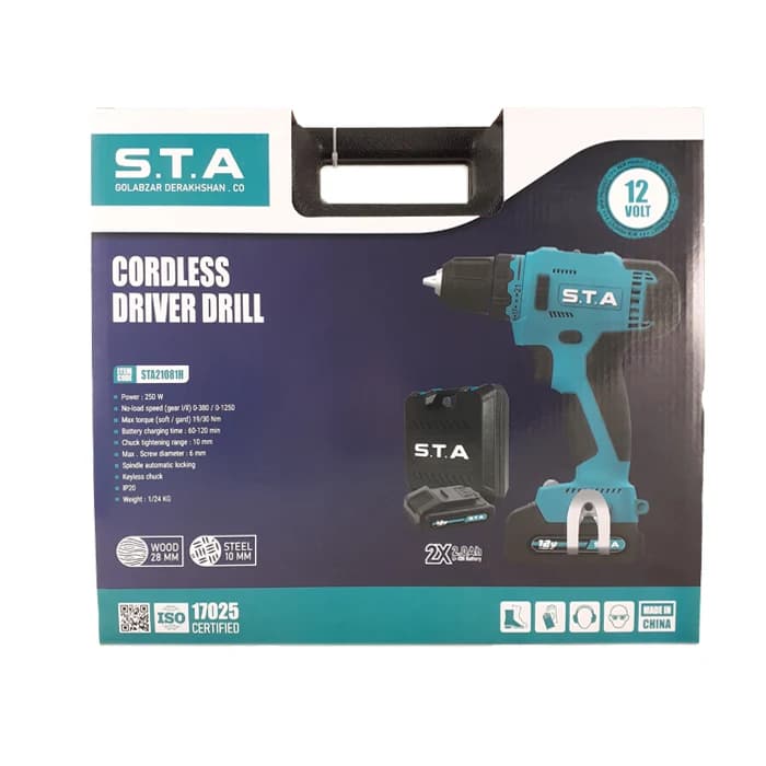 دریل پیچ گوشتی شارژی اس تی ای 12 ولت مدل CT21081H-2BMC — تصویر ۹