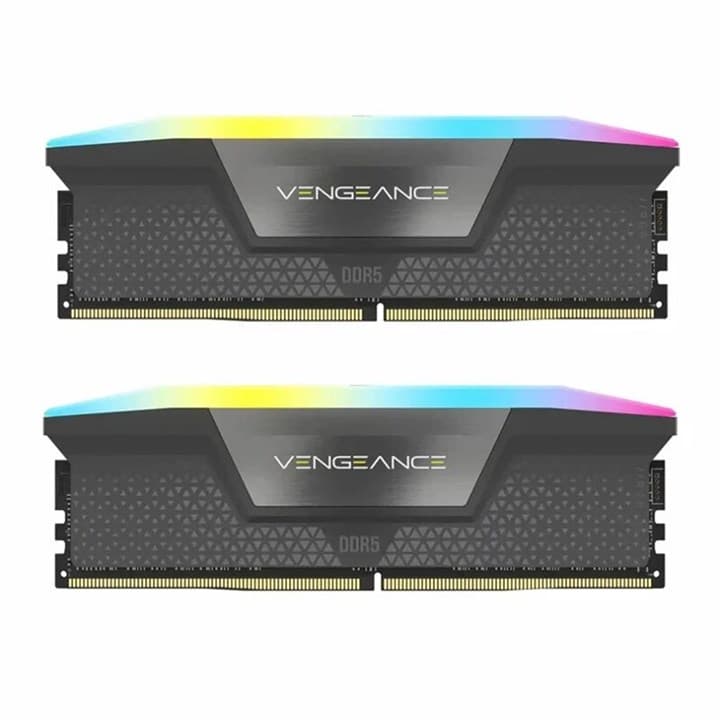 رم کامپیوتر کورسیر 32 گیگ ddr5 دو چنل با فرکانس 5200 cl40 مدل vengence rgb پلمپ