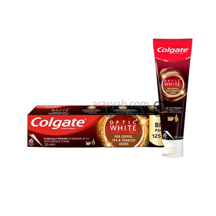 خمیر دندان ضد زردی کلگیت Colgate مدل Optic white حجم 125 میل