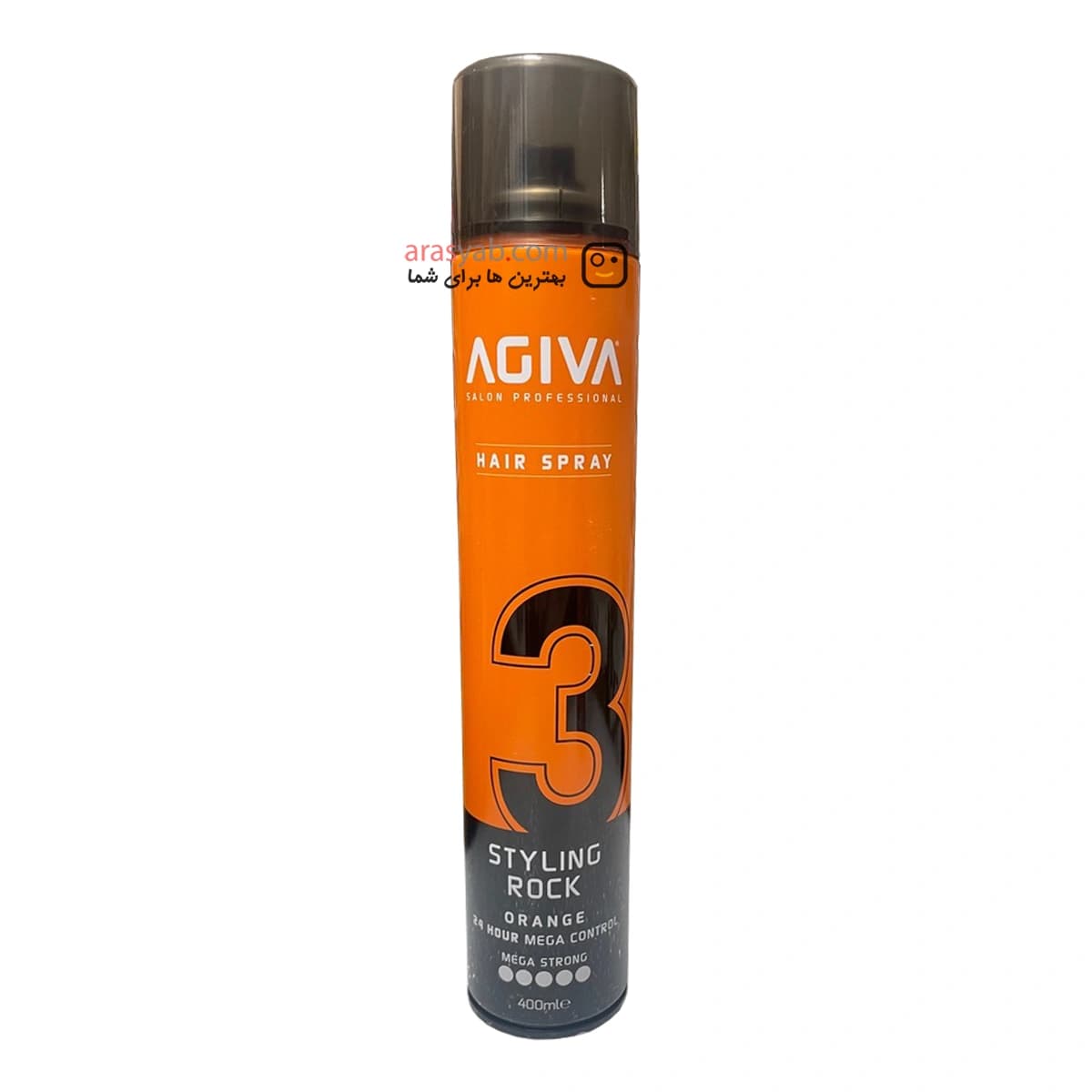اسپری حالت دهنده نارنجی آگیوا Agiva مدل Styling ROCK قدرت Mega strong حجم 400 میل