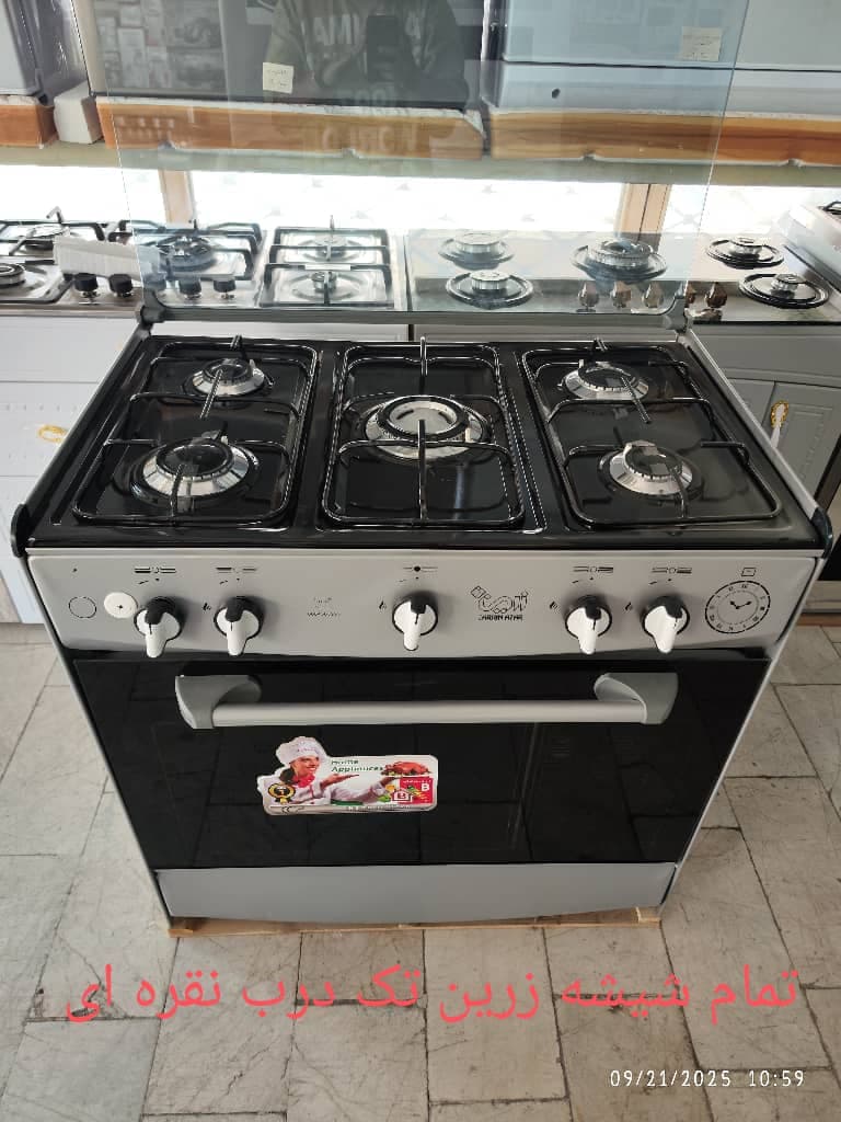 اجاق گاز طرح فر ۵ شعله زرین مدل ZG-5000 با فندک تک درب در سه رنگ – گارانتی 12 ماهه — تصویر ۱۱