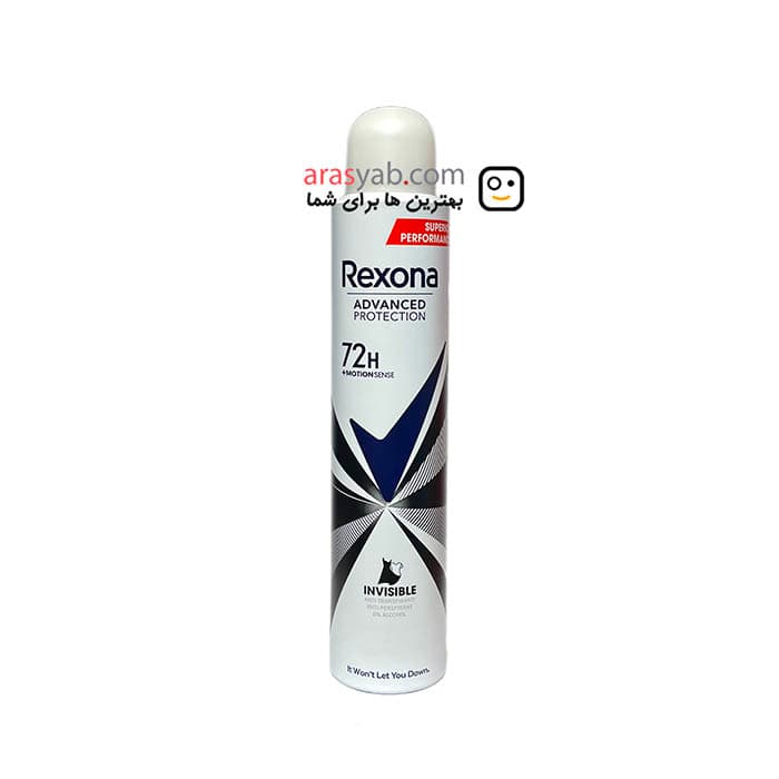 اسپری ضد تعریق زنانه رکسونا rexona مدل invisible با ماندگاری 72 ساعته حجم 200 میل