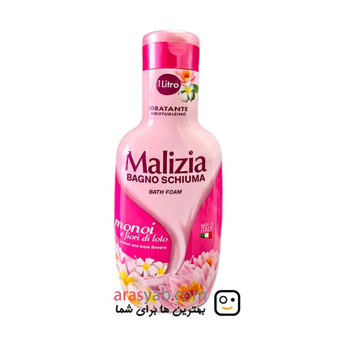 شامپو بدن malizia مالیزیا حاوی نیلوفر سفید و یاس monoi حجم 1000 میل — تصویر ۲
