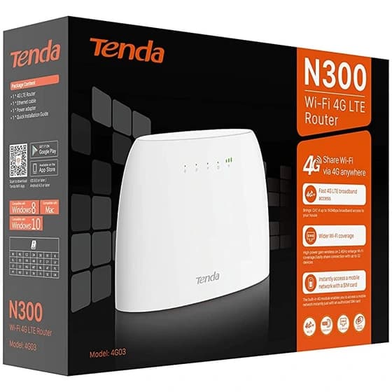 مودم روتر 4G LTE بی سیم N300 تندا مدل 4G03 — تصویر ۱۰