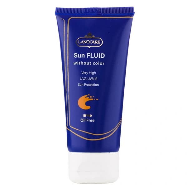 فلوئید ضدآفتاب بی رنگ فاقد چربی SPF 50 لانوکر 50 میلی لیتر Lanocare — تصویر ۴