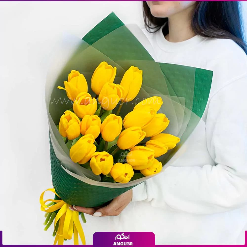 دسته گل لاله زرد — تصویر ۳