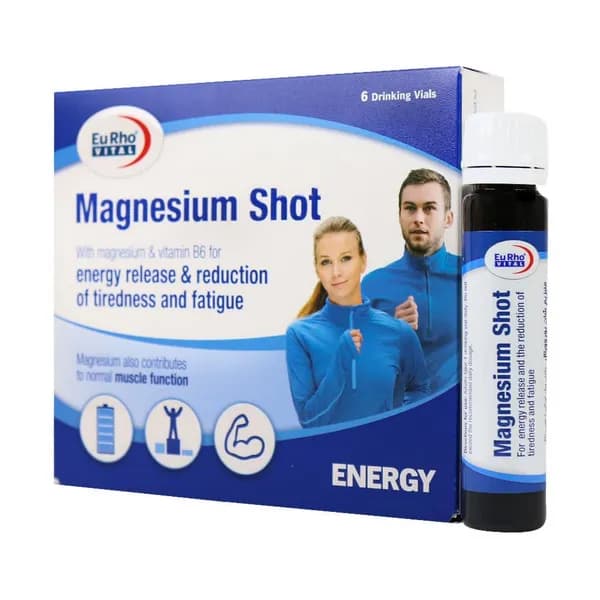 ویال خوراکی منیزیوم شات 6 عددی یوروویتال Eu Rho Vital