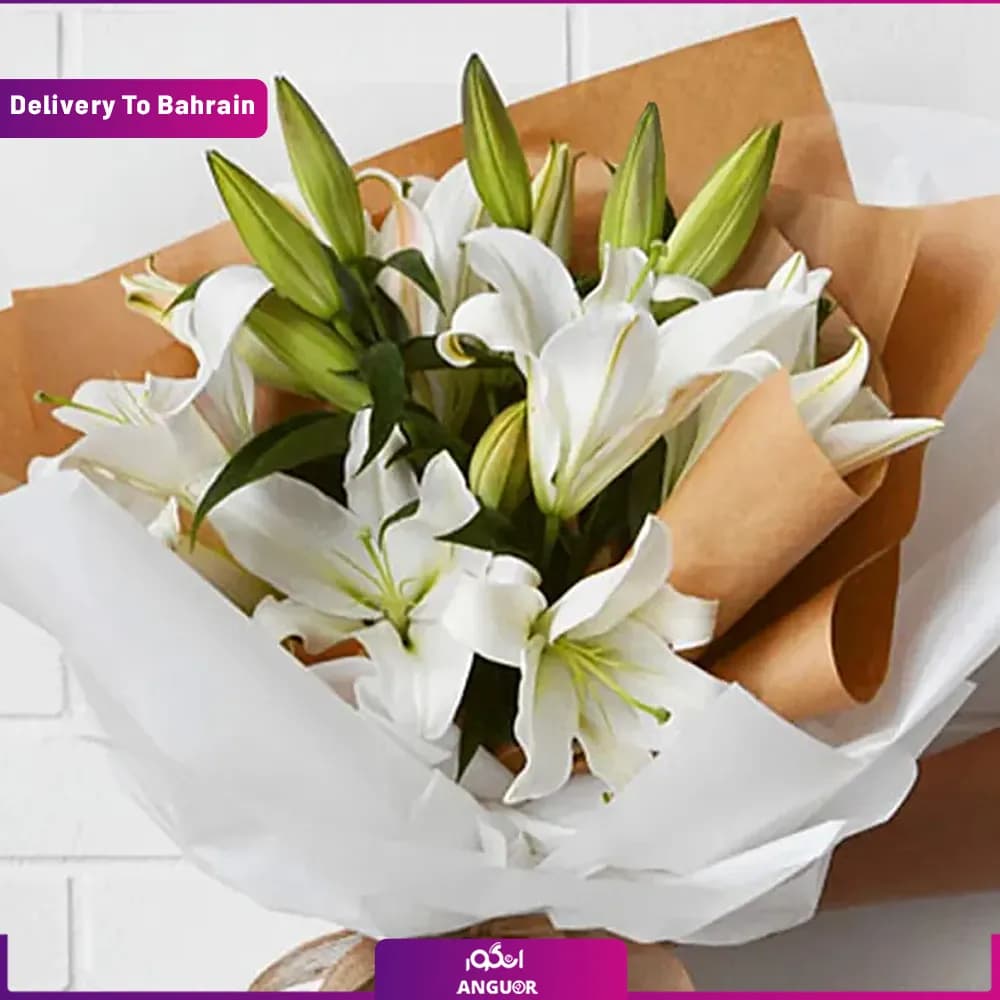 (Delivery in Bahrain)Beautiful Lilies Bouquet — تصویر ۳