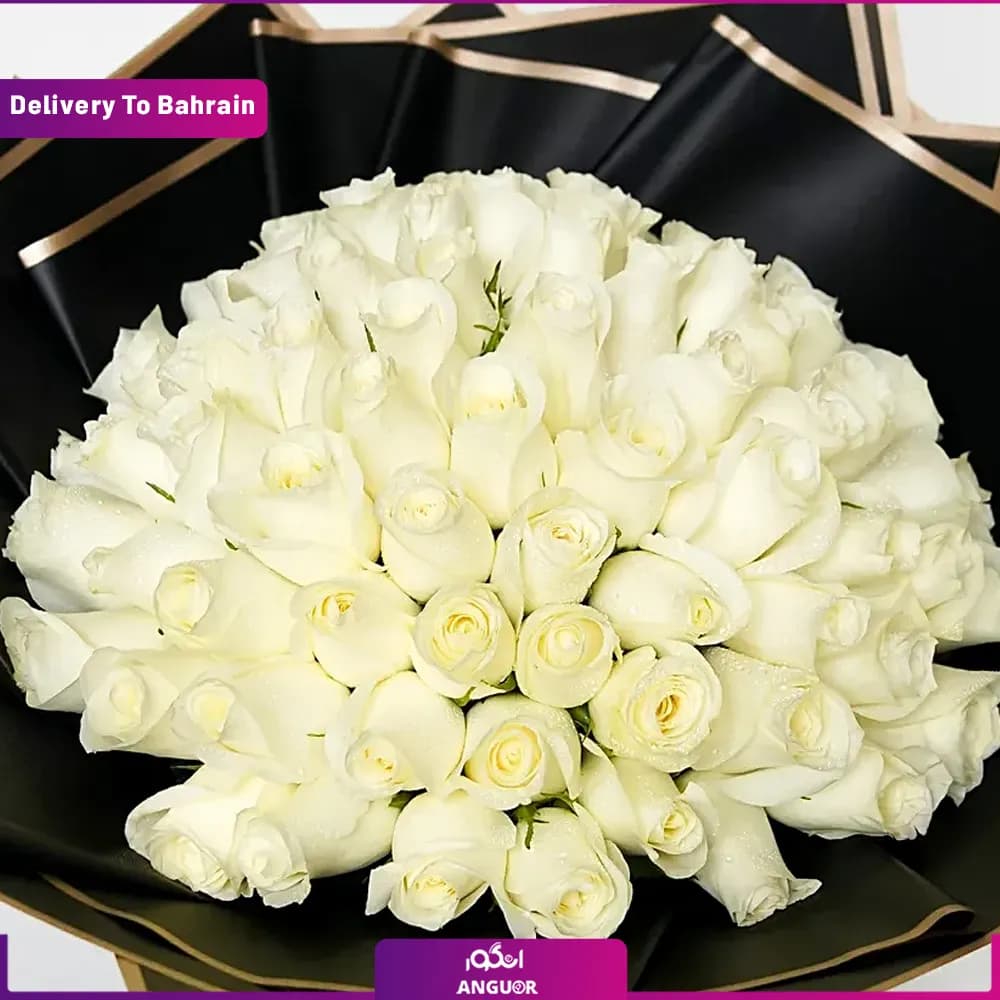 White Roses Beauty Bouquet (Delivery in Bahrain) — تصویر ۳