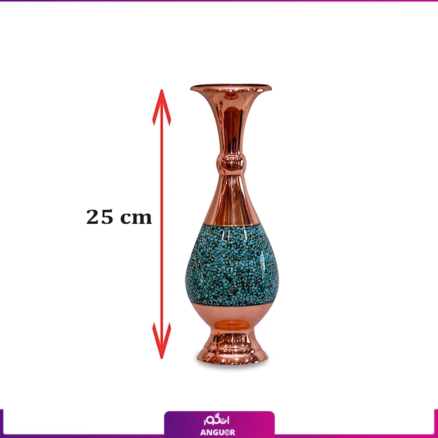 پک هدیه جفت گلدان و شکلات خوری فیروزه‌کوبی — تصویر ۶