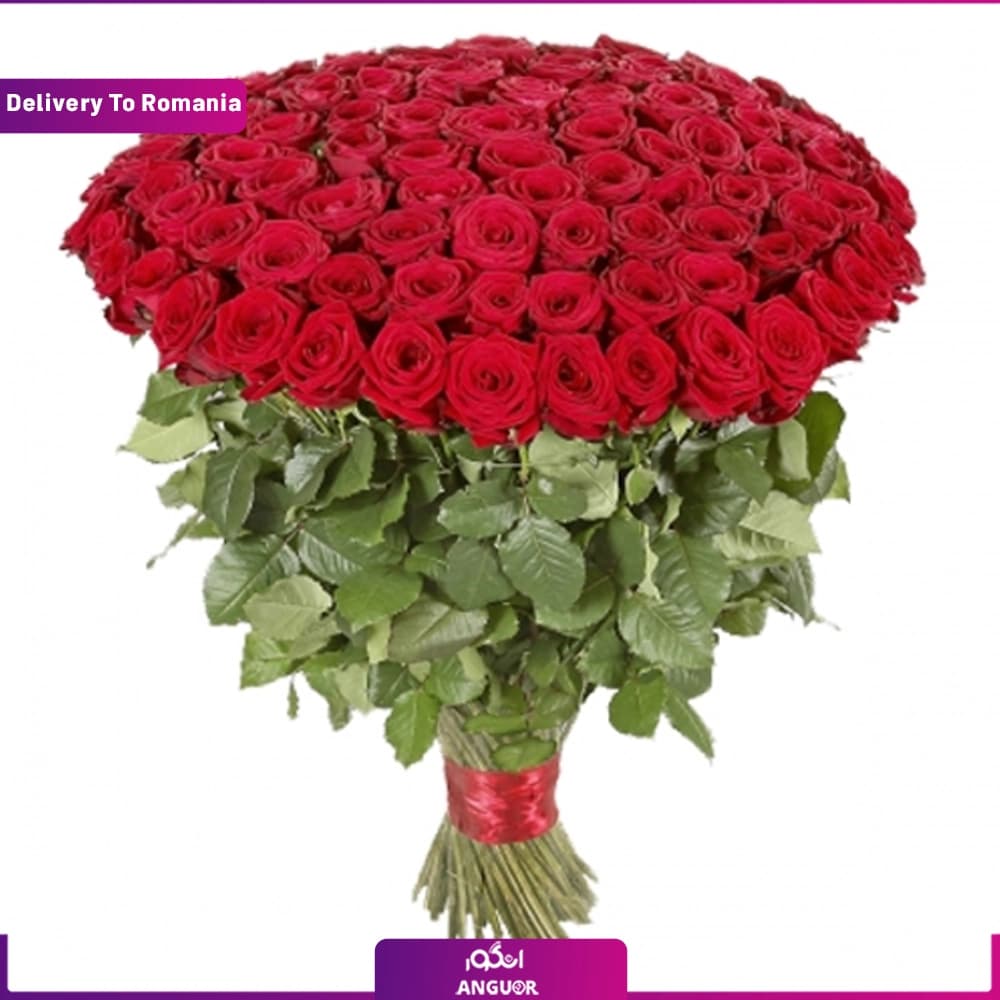 دسته گل 101 شاخه رز قرمز (تحویل در رومانی) — تصویر ۳
