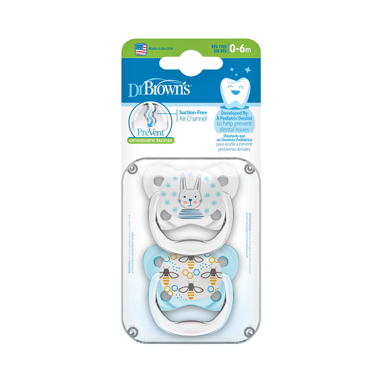 پستانک ارتودنسی 0-6 خرگوش و زنبور دکتر برانرز drbrowns pv12402-gbx — تصویر ۸