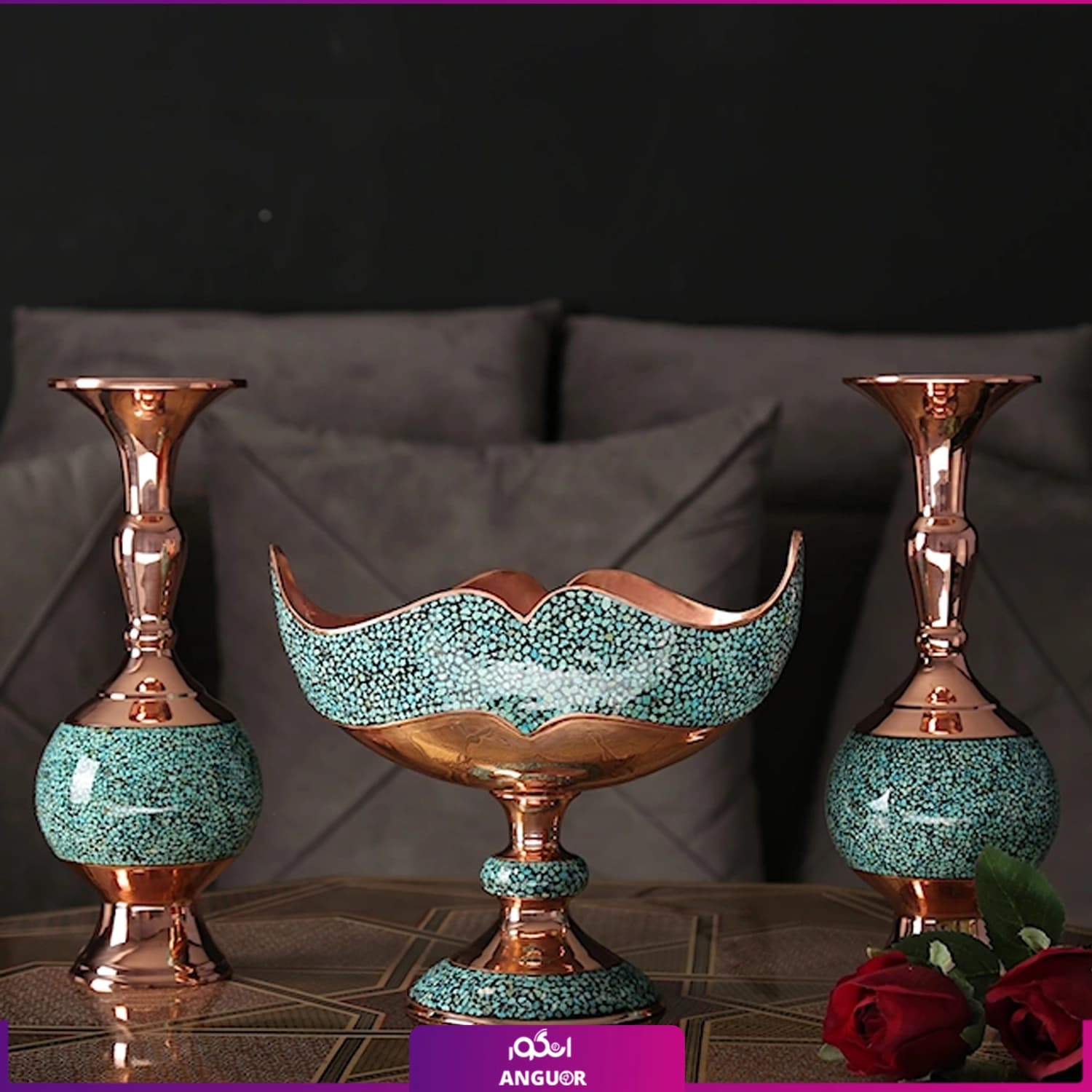 گلدان گیلاسی فیروزه کوب — تصویر ۴