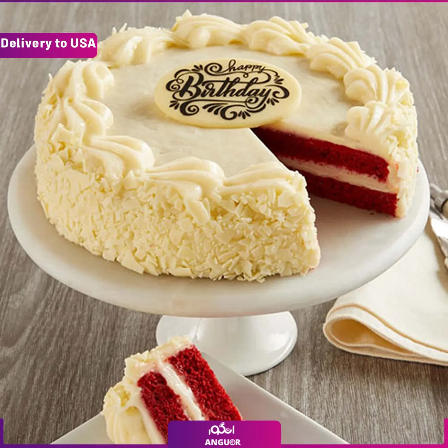 (Delivery to USA) Red Velvet Cake