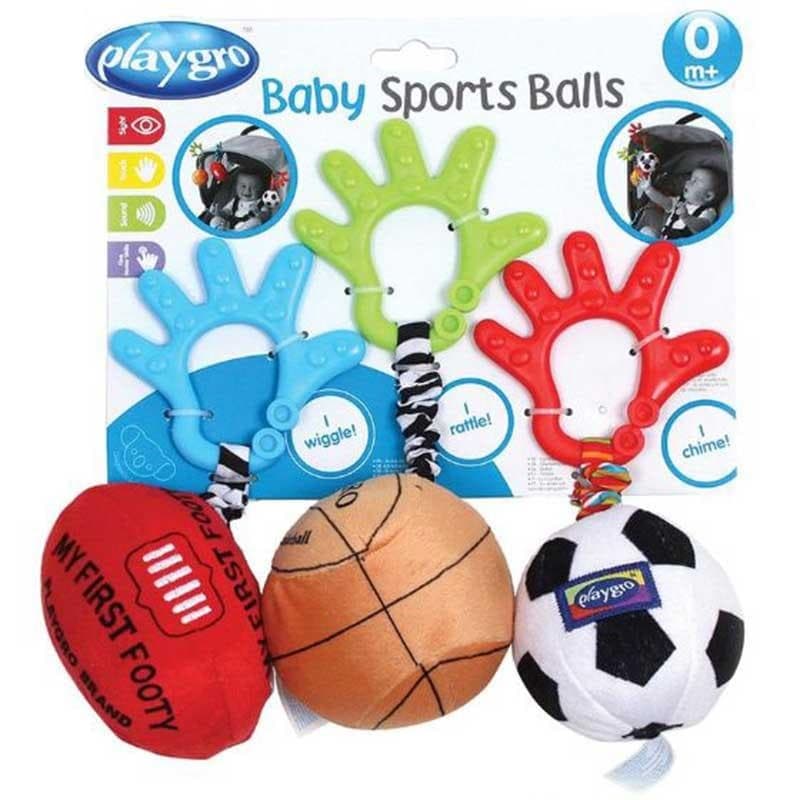آویز کالسکه و کریر پلی گرو Playgro طرح توپ بسته 3 عددی کد 0182833