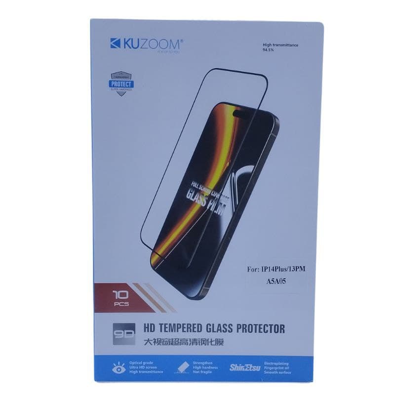 محافظ صفحه نمایش آیفون پرایوسی (گلس) کوزوم kuzoom مناسب برای آیفون 14plus و 13promax — تصویر ۵