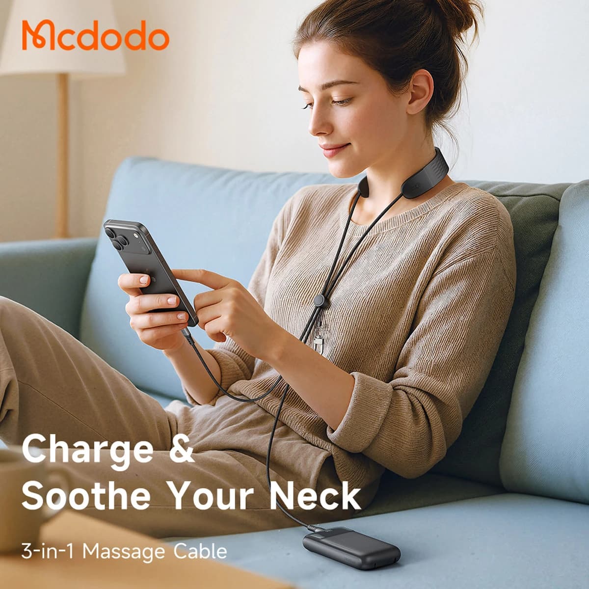 کابل شارژ و ماساژور گردنی 100وات دو سر Type-C مک دودو مدل Mcdodo CA-6580 طول 1.4متر — تصویر ۱۱