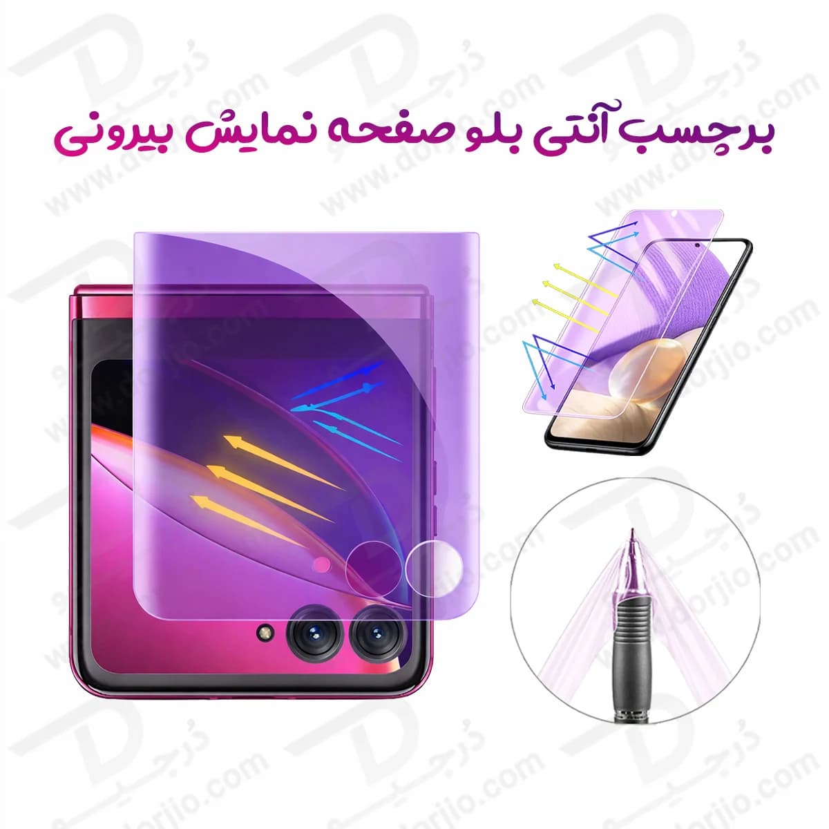 نانو برچسب Anti Blue صفحه نمایش بیرونی Motorola Razr 60 Ultra