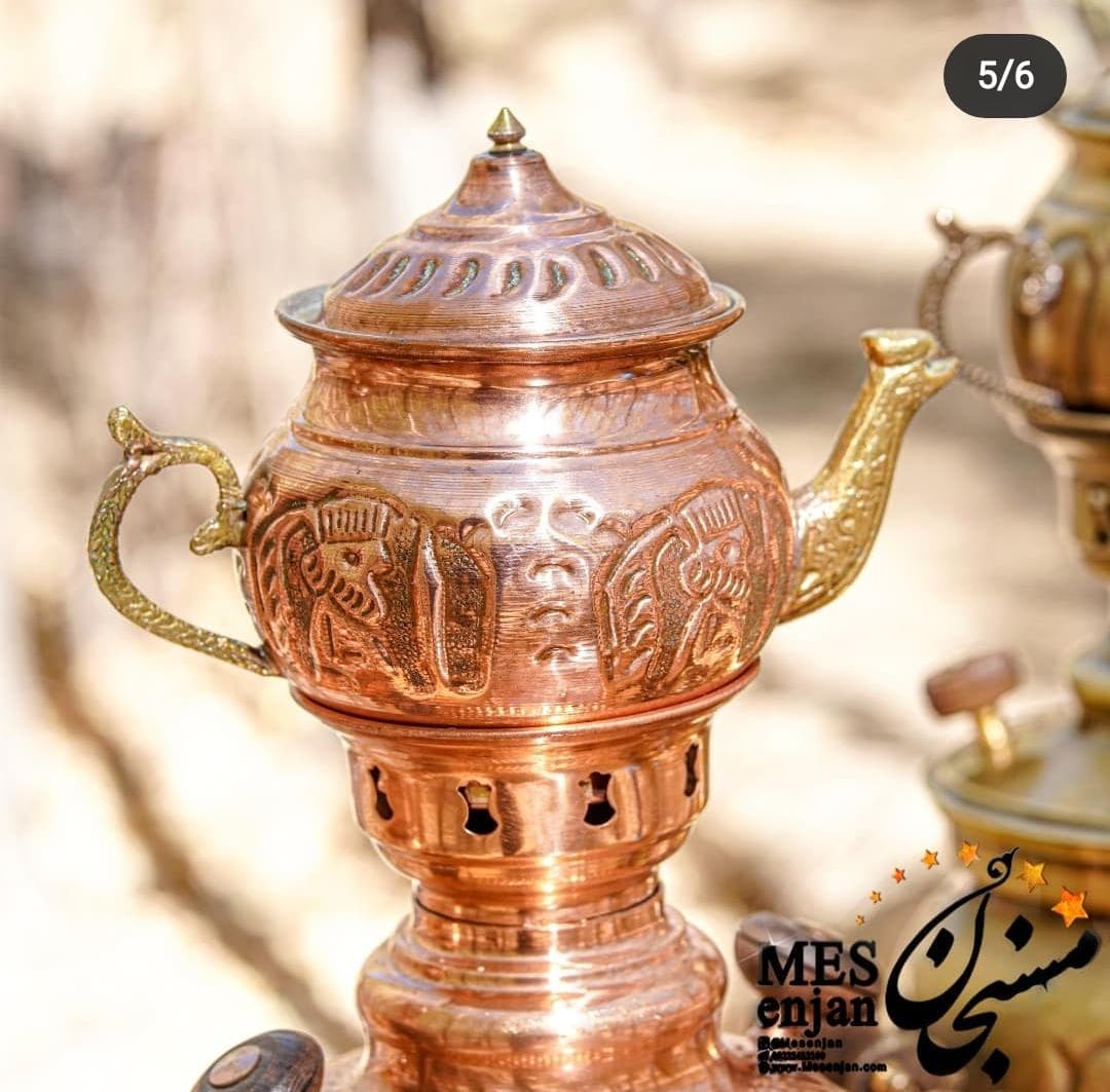 سماور ذغالی مسی — تصویر ۷