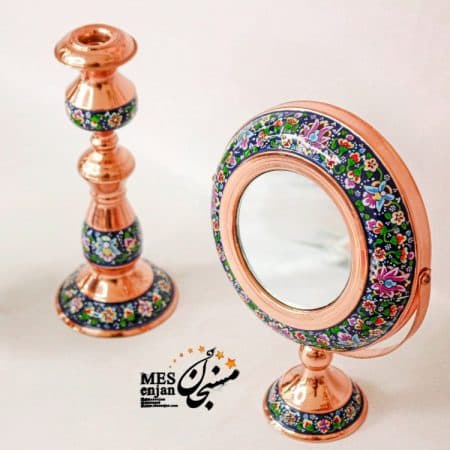 آینه شمعدان مس پرداز مسی