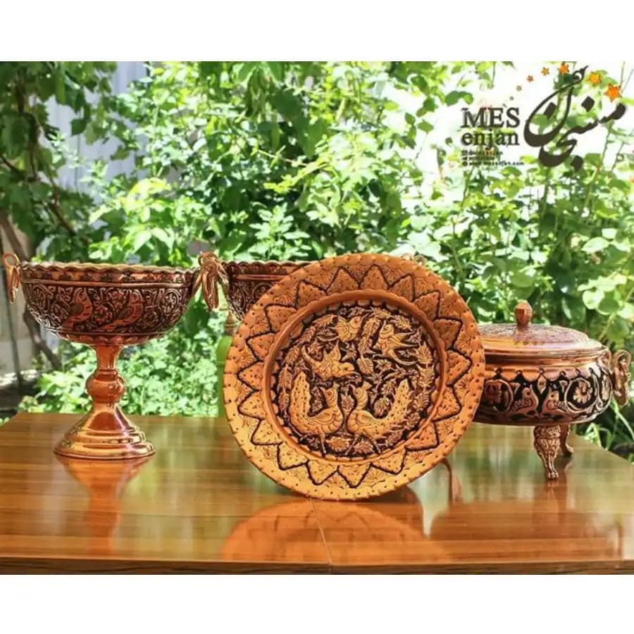 سرویس پذیرایی سیاه قلم مسی — تصویر ۴