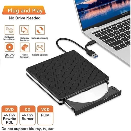 درایو دی وی دی رایتر اکسترنال برند Amicool(پرفروشترین محصول در اروپا) اورجینال امازون المان — تصویر ۳