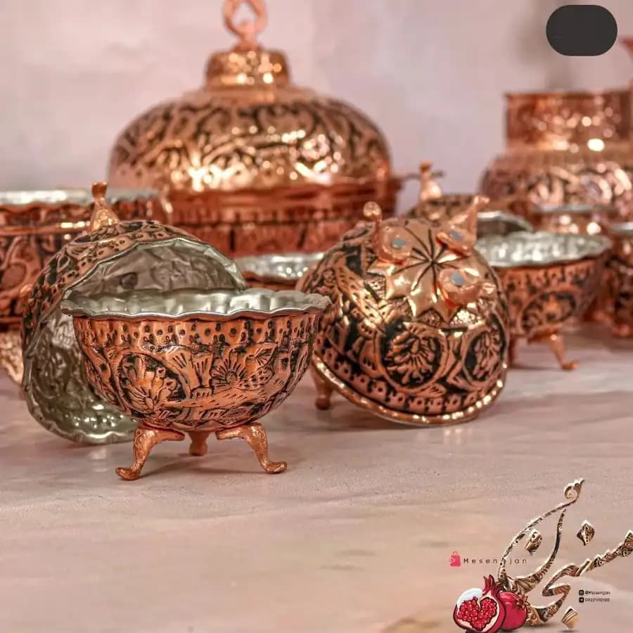 پیاله سیاه قلم مسی