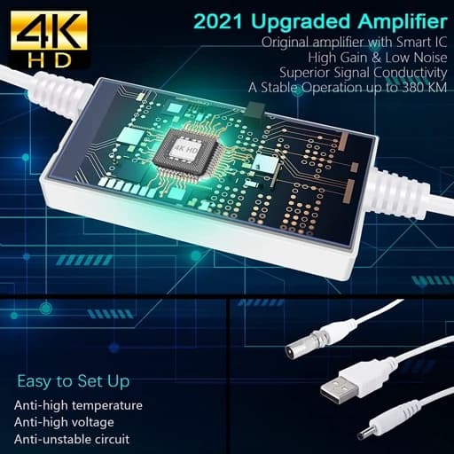 تقویت کننده انتن دیجیتال داخلی با برد 380 کیلومتر 4K فول hd اورجینال امازون المان — تصویر ۶