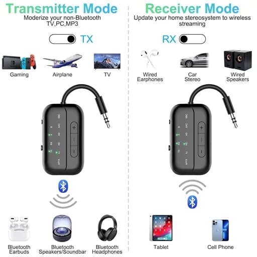 گیرنده فرستنده استدیو صدا بلوتوث 5.4 مدل 2025مدلB10 PRO اورجینال امازون المان — تصویر ۱۰